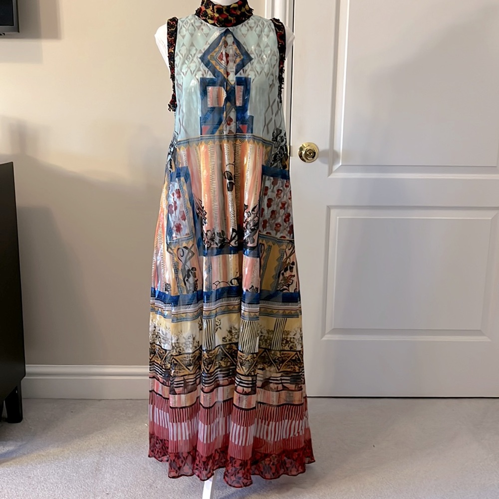 Anthropology Elegant Multicolor Maxi Dress